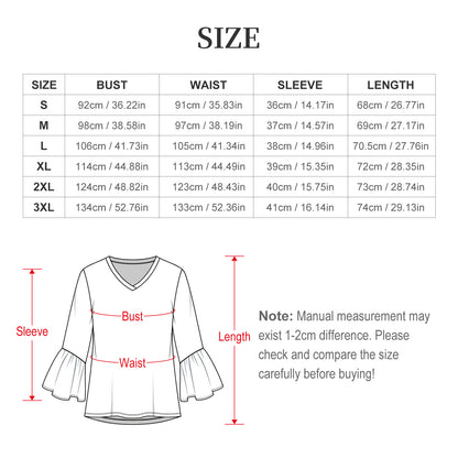 Blusa Donna con Volant e Scollo a V | Top Personalizzabile Elegante