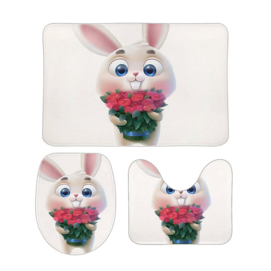 Set Tappetini Bagno 3 Pezzi Personalizzati | Tappeti Antiscivolo Coral Fleece