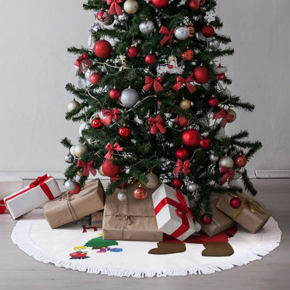 Tappeto Albero di Natale con Frange | Il Nido Morbido per i Tuoi Regali