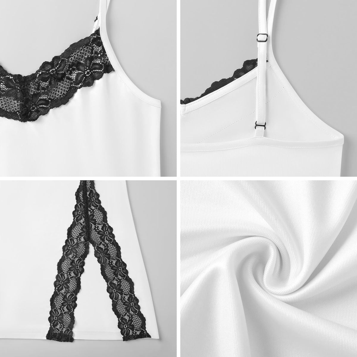 Camicia da Notte Personalizzabile con Pizzo e Spalline Regolabili