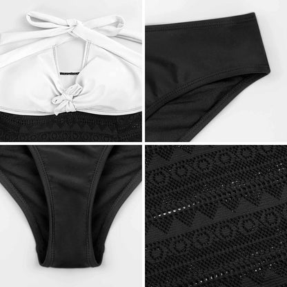 Bikini Personalizzato Halter con Lacci Regolabili | Coppe Removibili Stampa Termica