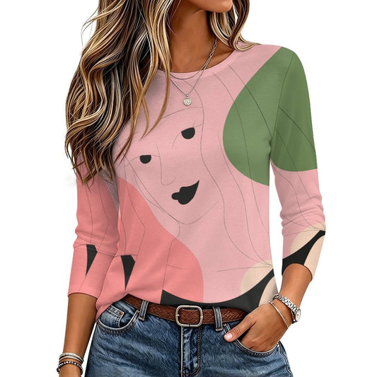 T-Shirt Manica Lunga Personalizzabile da Donna con Girocollo