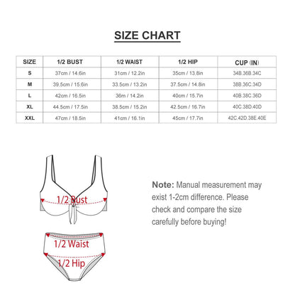 Bikini a Vita Alta Personalizzato | Costume Due Pezzi con Nodo Frontale
