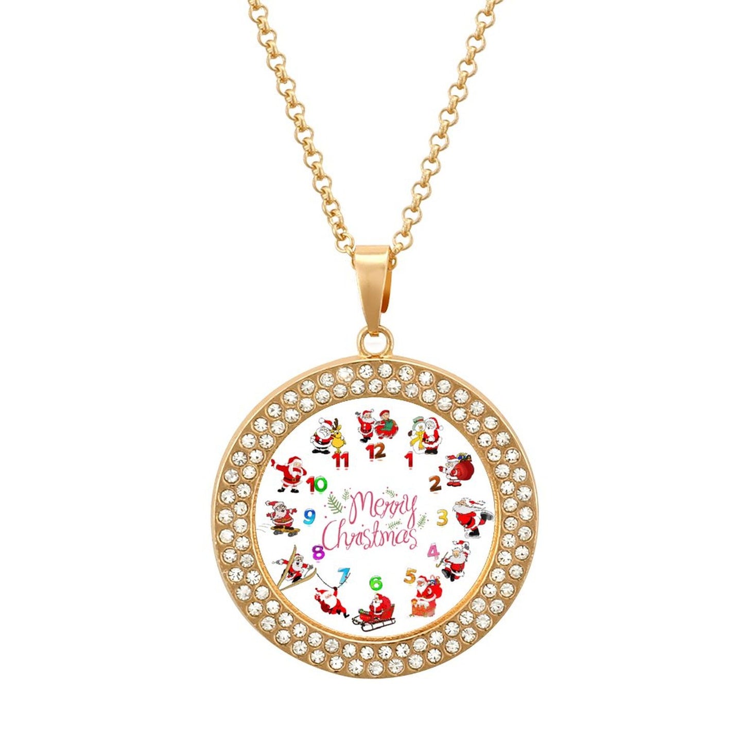 Collana Foto Personalizzata con Strass | Ciondolo Rotondo Iced Out
