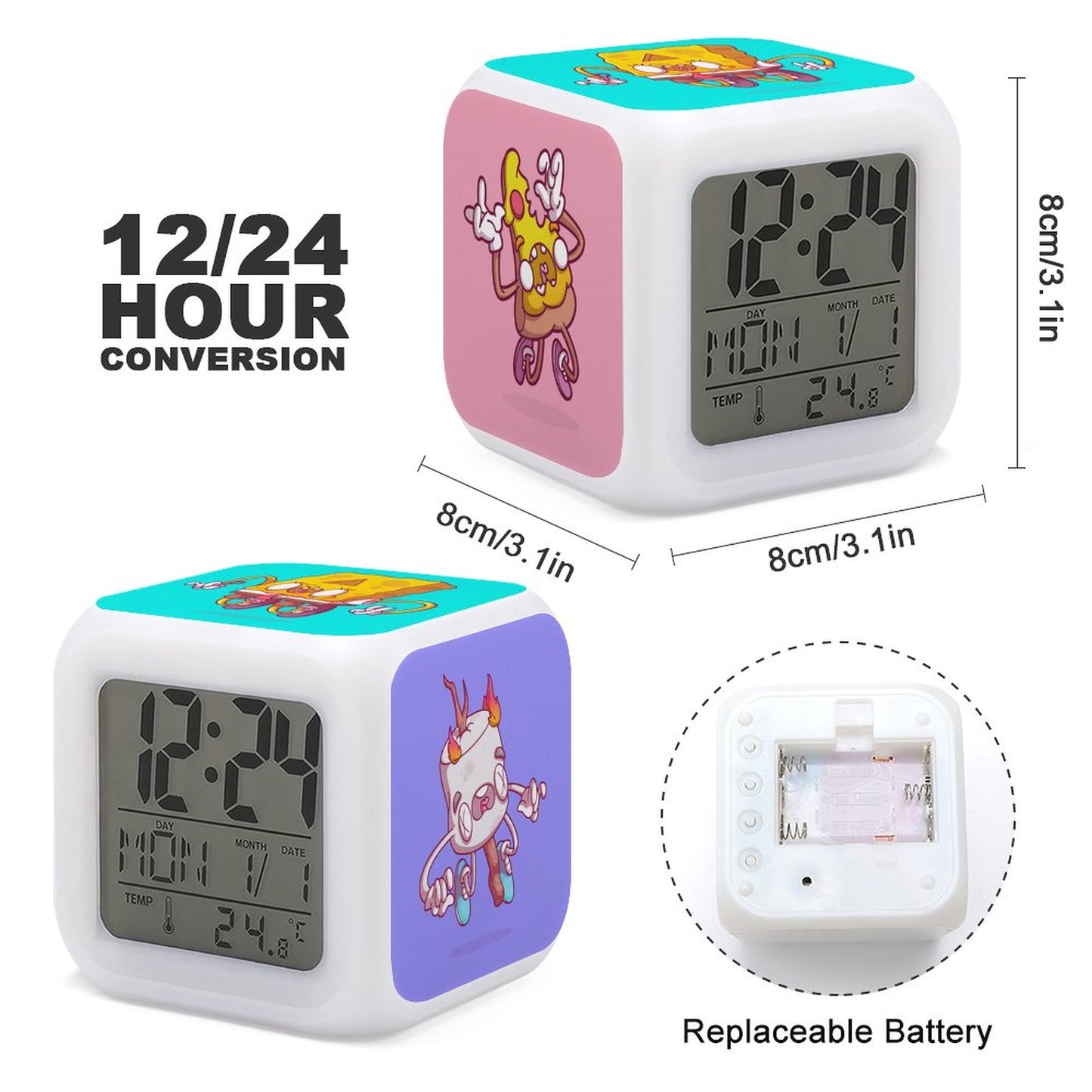 Sveglia Personalizzata a Colori Cangianti | Cubo LED con Foto Custom