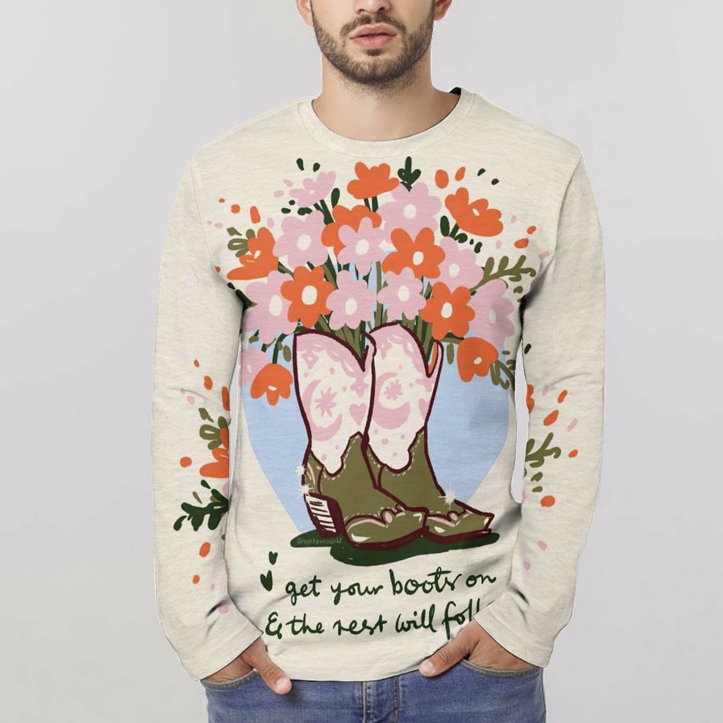 T-Shirt Manica Lunga Personalizzata in Puro Cotone | Stampa Foto