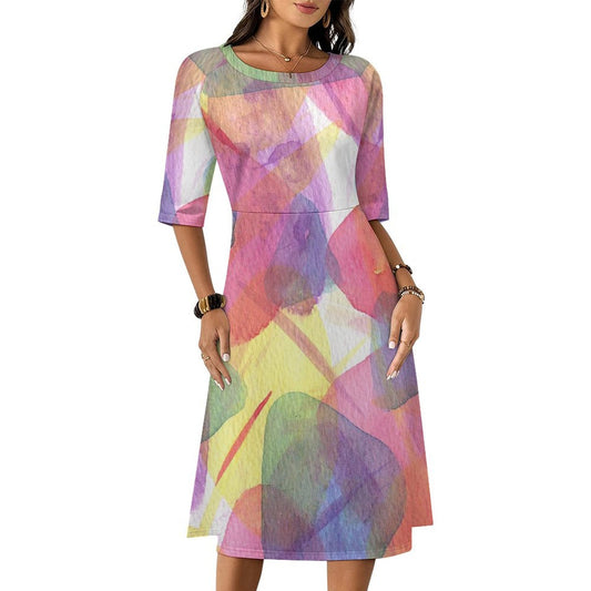 Vestito Lungo Donna Personalizzato | Abito Stampa Unica Tessuto Elastico