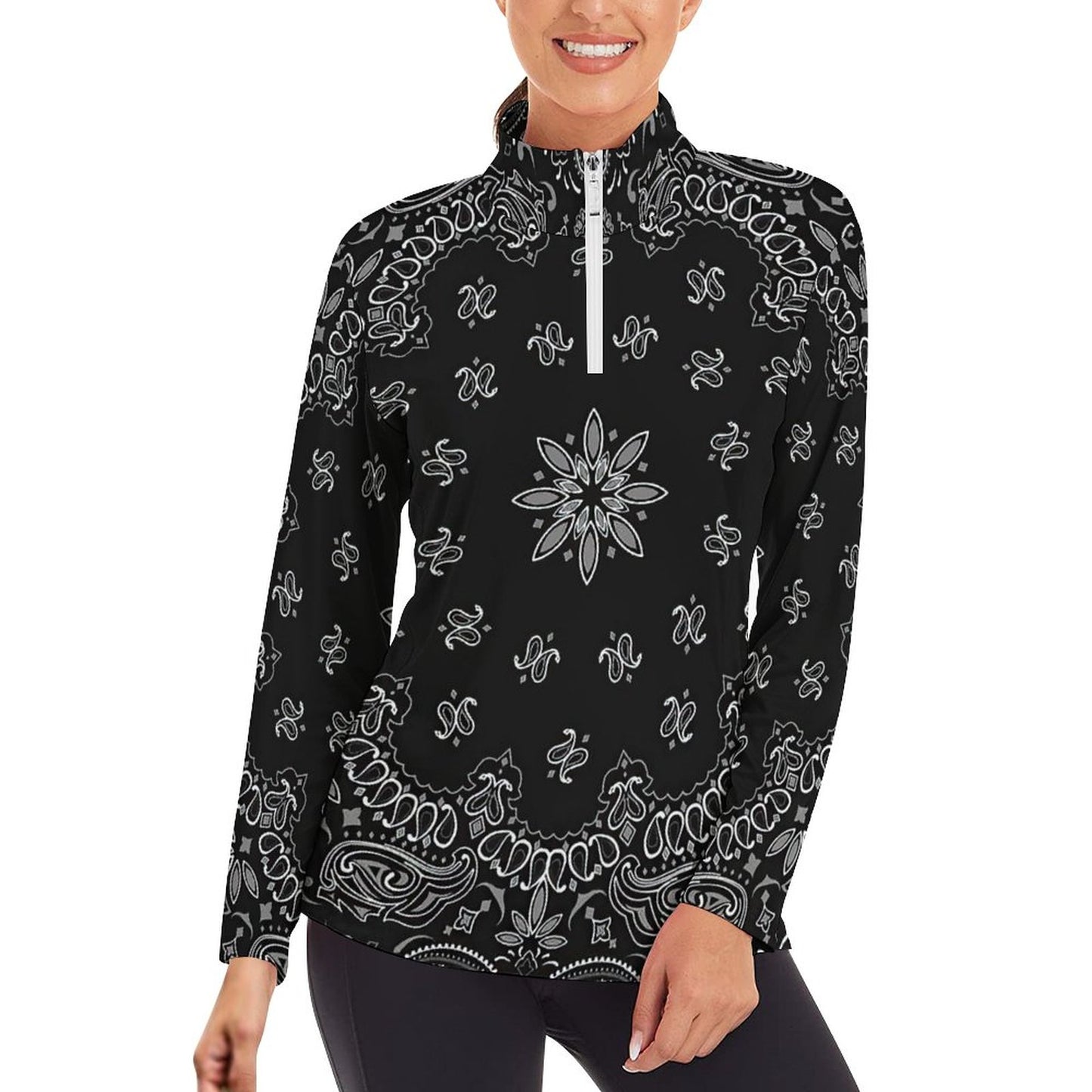 Maglia Tecnica Lycra Zip 1/4 | Top Compressione Donna Personalizzato