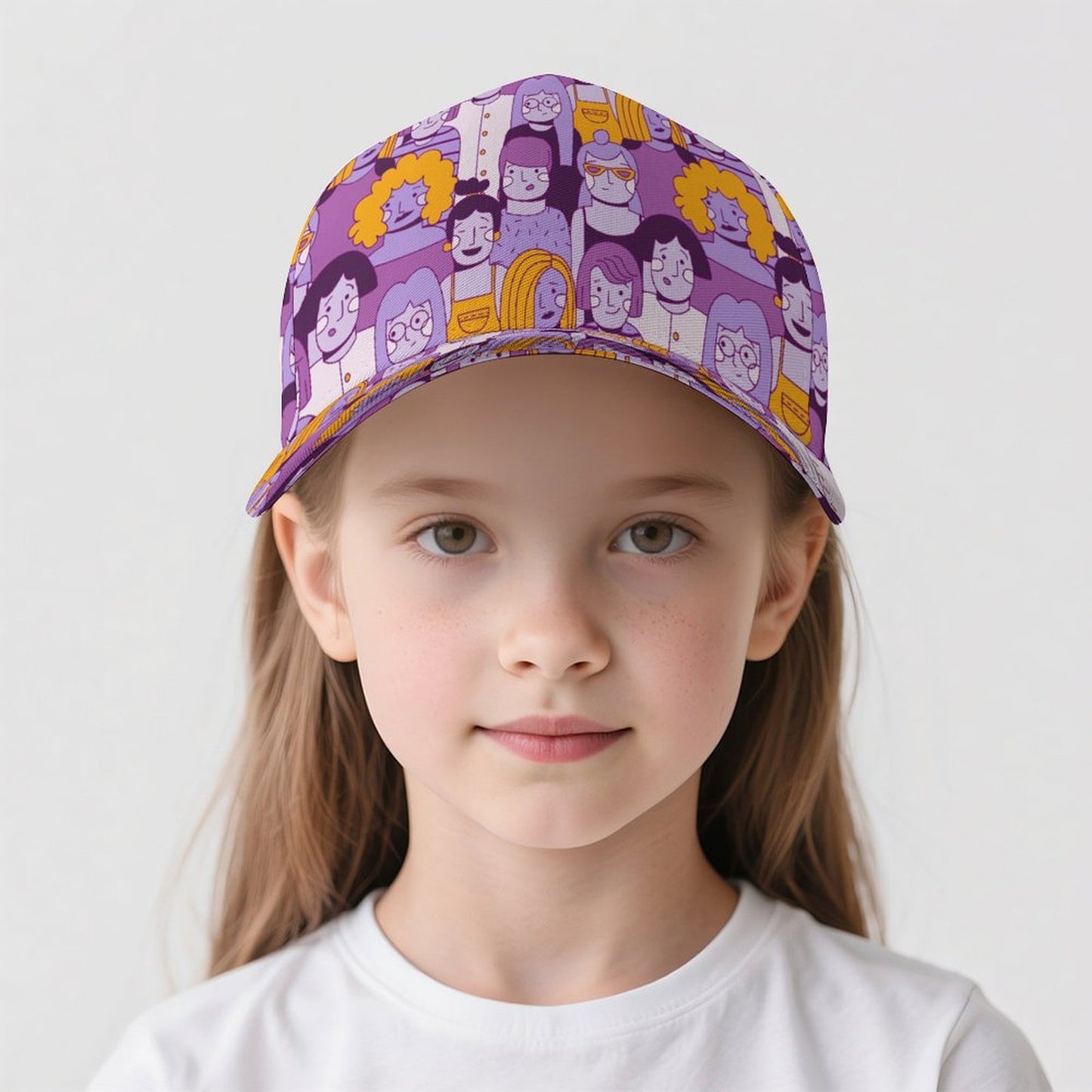 Cappellino Baseball Personalizzato per Bambini in Poliestere con Visiera Rigida e Stampa Full-Panel