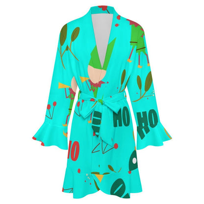 Vestaglia Leggera Personalizzabile da Donna con Maniche a Volant