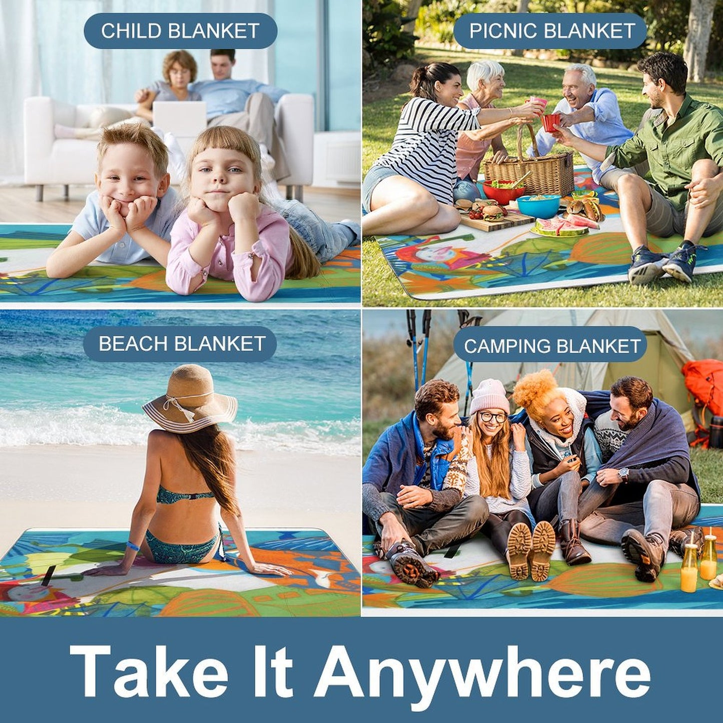 Tappeto da Picnic Imbottito Personalizzato | Il Tuo Salotto all'Aperto