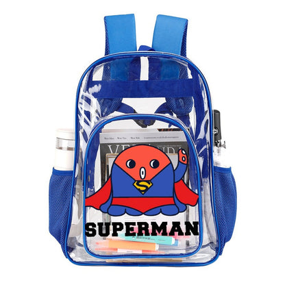 Zaino Trasparente in PVC con Taschino a Rete Personalizzabile con Stampa UV