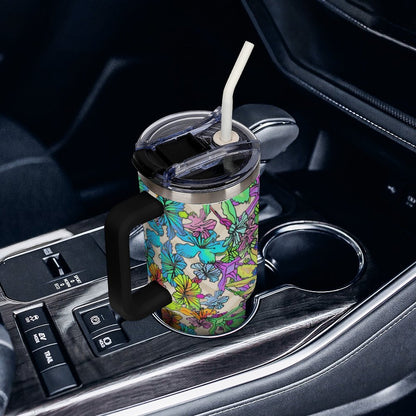 Tazza Termica da Viaggio in Acciaio Inox Personalizzata con Cannuccia