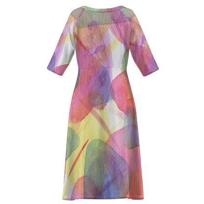 Vestito Lungo Donna Personalizzato | Abito Stampa Unica Tessuto Elastico