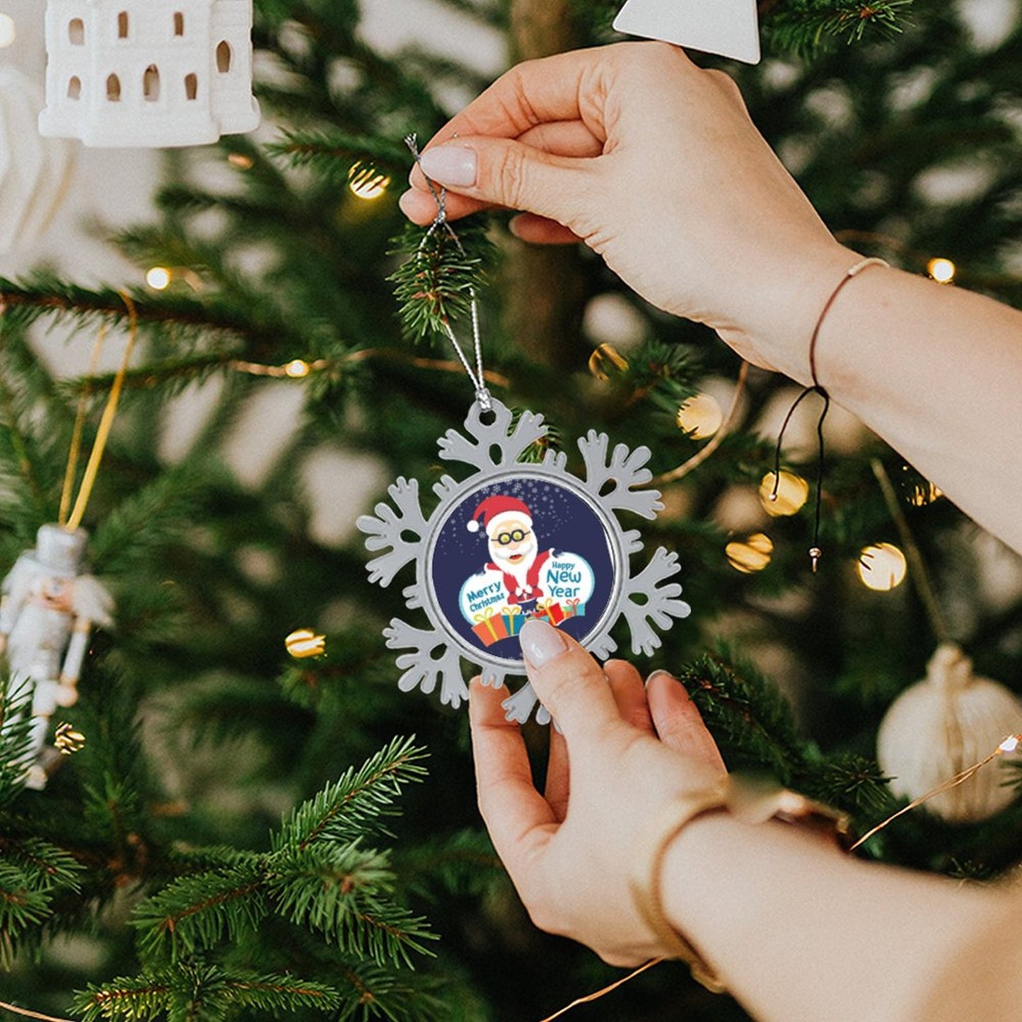 Fiocco di Neve in Metallo Personalizzato | Il Tuo Cimelio di Natale