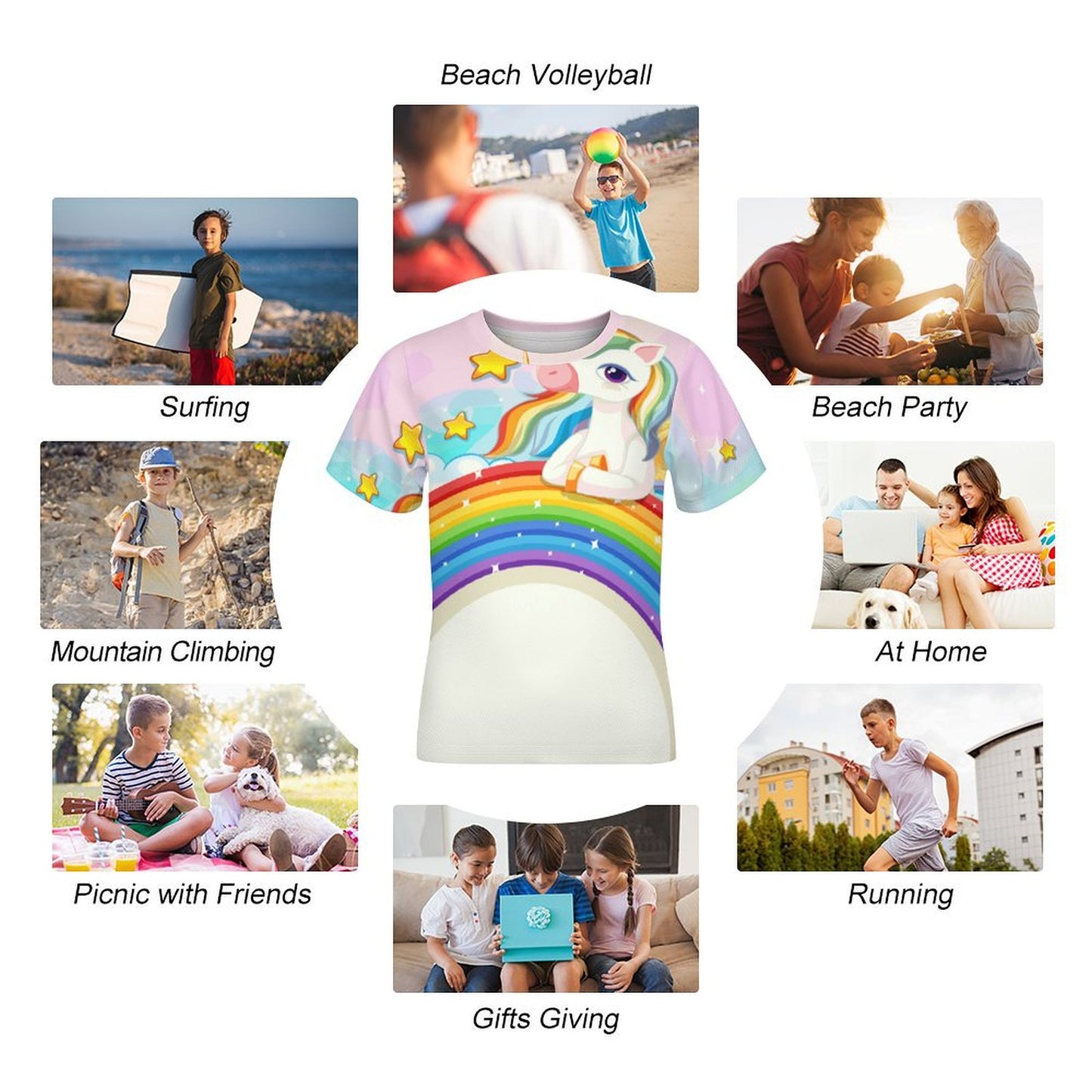 T-Shirt Bambino Tecnica Personalizzata | Tessuto Mesh Traspirante | Stampa Unica
