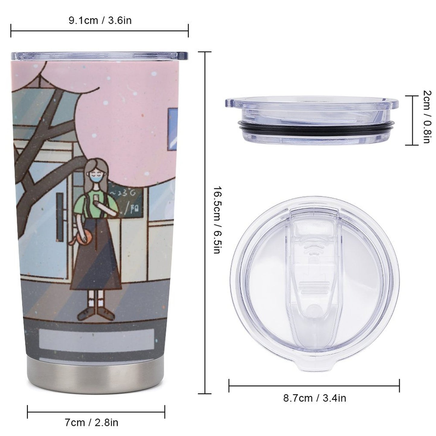 Tumbler Auto Personalizzato 600ml | Tazza Viaggio Full Print