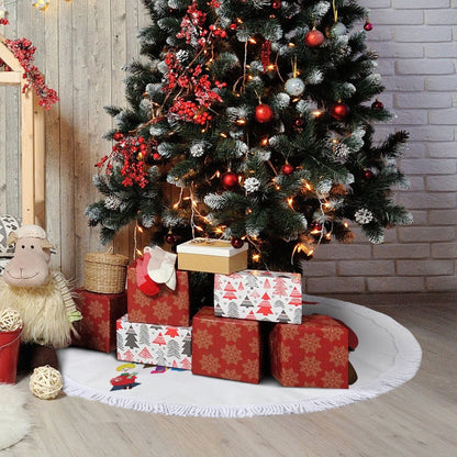 Tappeto Albero di Natale con Frange | Il Nido Morbido per i Tuoi Regali