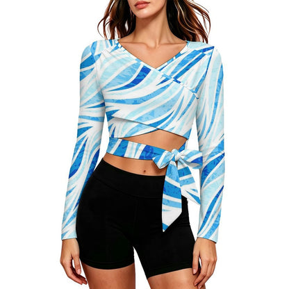 Maglia Donna con Fiocco a Manica Lunga Elasticizzata Personalizzabile