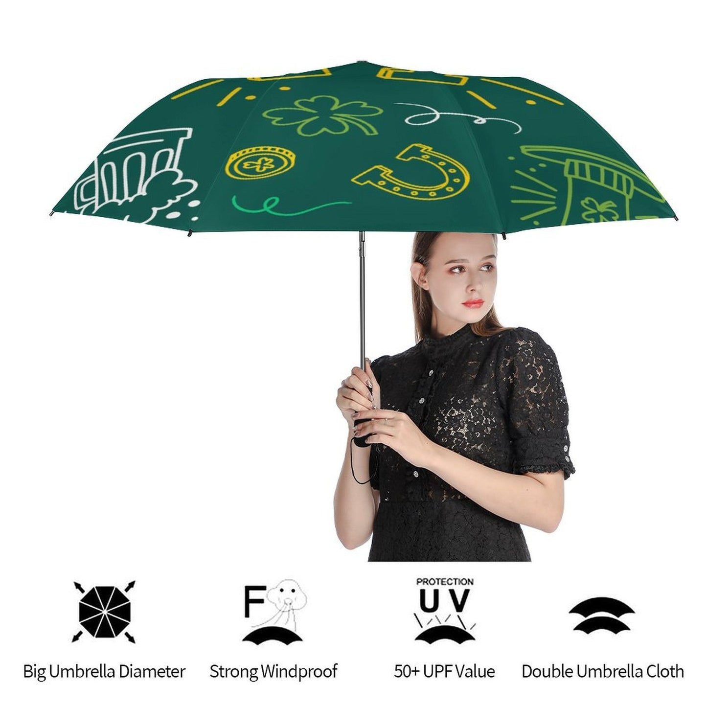 Ombrello Golf Automatico Personalizzato con Protezione UV e Struttura Antivento