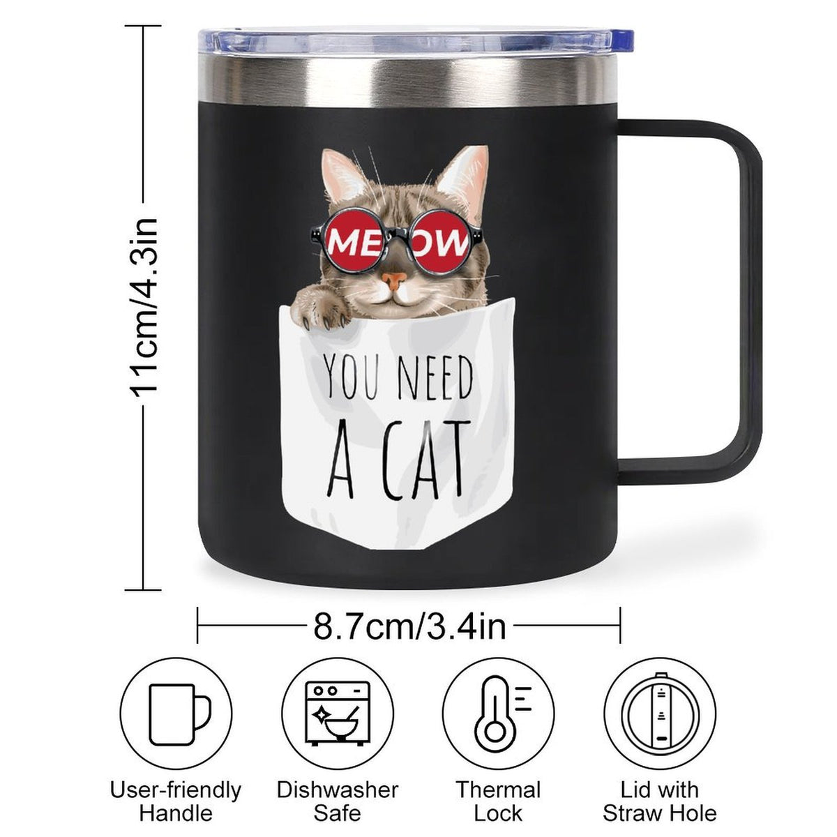 Tazza Termica Personalizzabile in Acciaio Inox 12oz Doppia Parete
