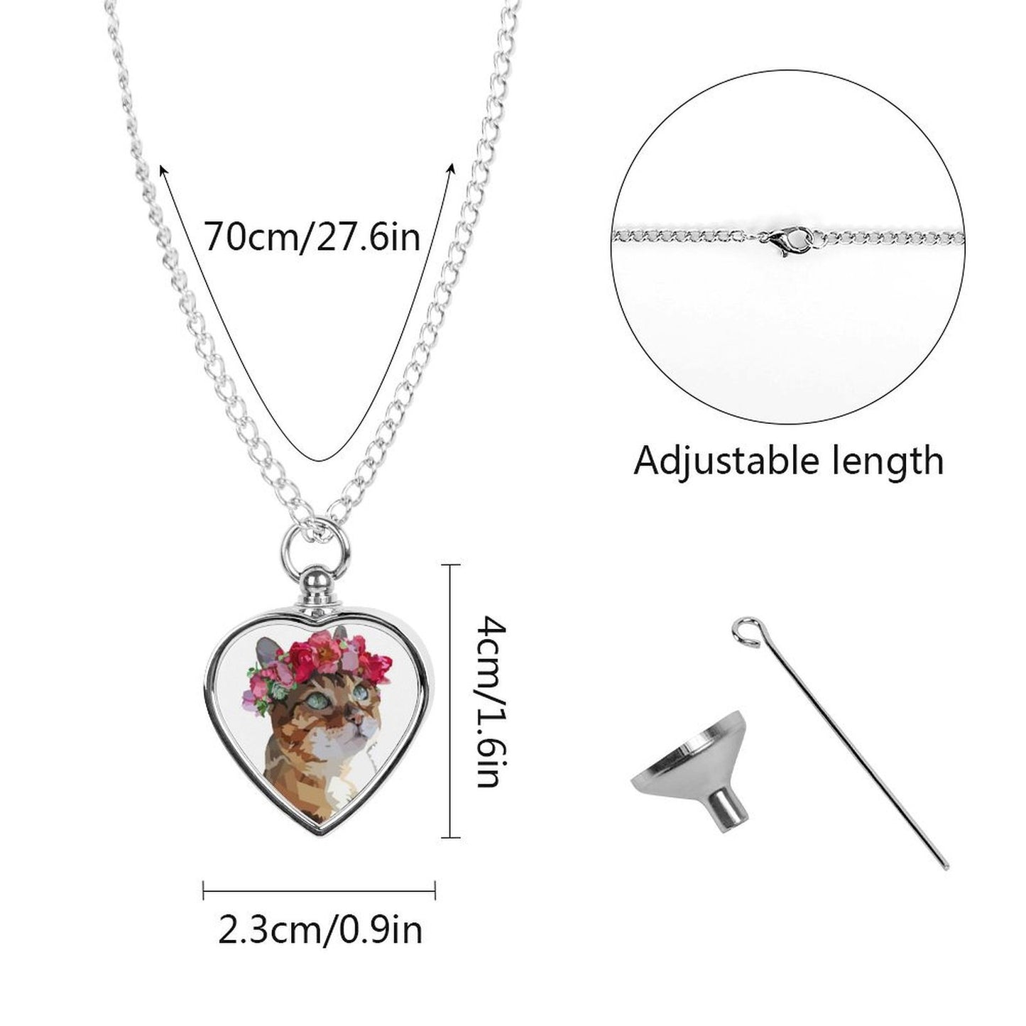 Collana Commemorativa Personalizzata con Foto per Animali | Ciondolo Urna