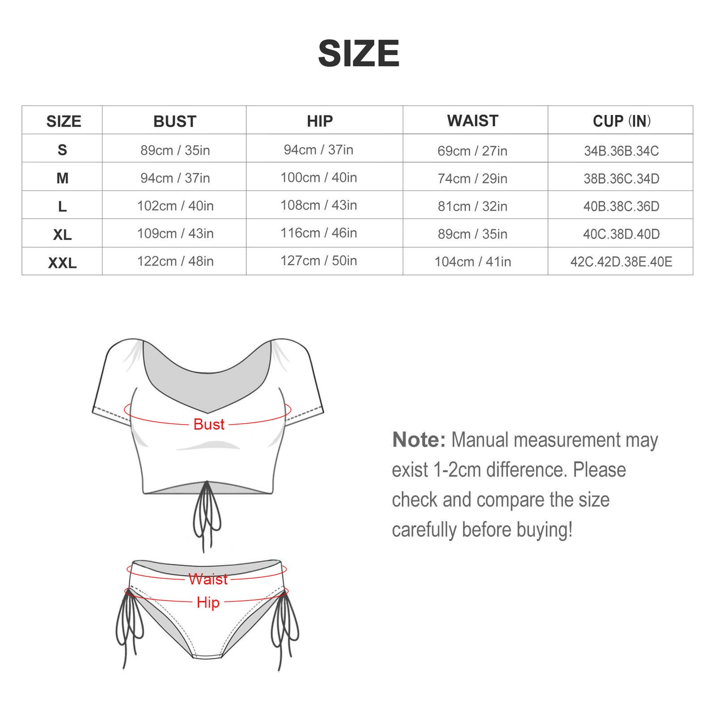 Bikini Maniche Corte Personalizzato | Costume con Laccio Frontale