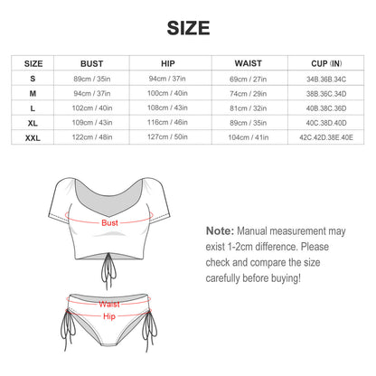 Bikini Maniche Corte Personalizzato | Costume con Laccio Frontale