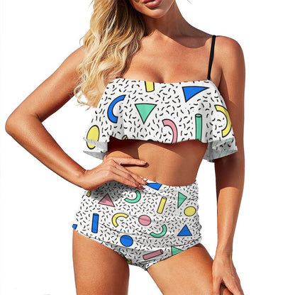 Bikini con Volant Personalizzato | Costume Flounce Spalline Regolabili