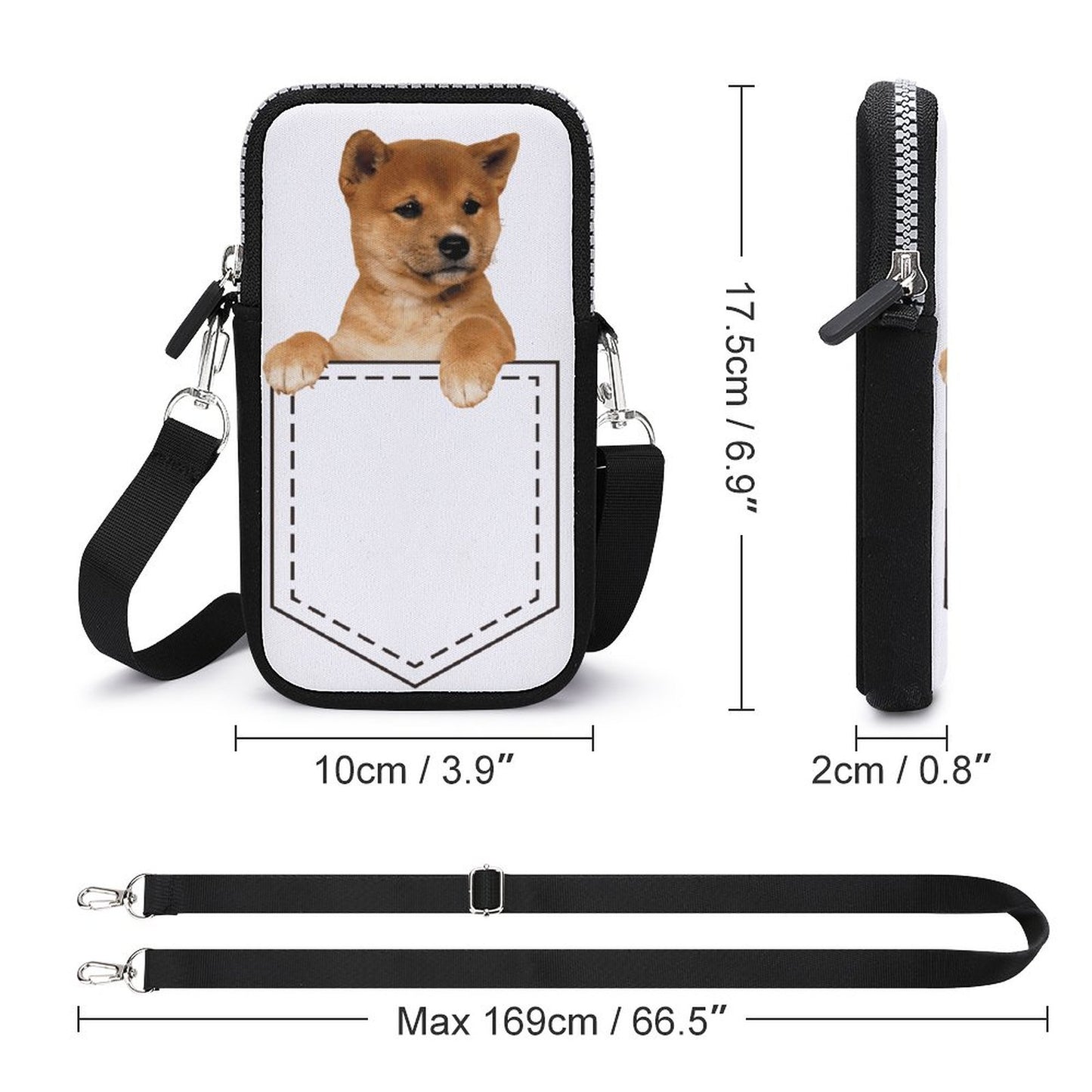 Borsa Porta Cellulare Tracolla Neoprene | Custodia Smartphone Personalizzata