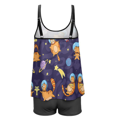 Tankini Gonnellino con Pantaloncino | Costume Due Pezzi Modellante (S-3XL)