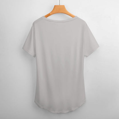 T-Shirt Personalizzata Donna con Scollo a V | Maglietta Vestibilità Comoda (Oversize)