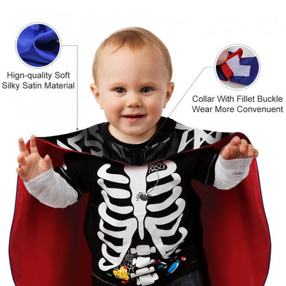 Mantello Halloween in Raso | Costume Reversibile Bambini & Adulti (70cm)