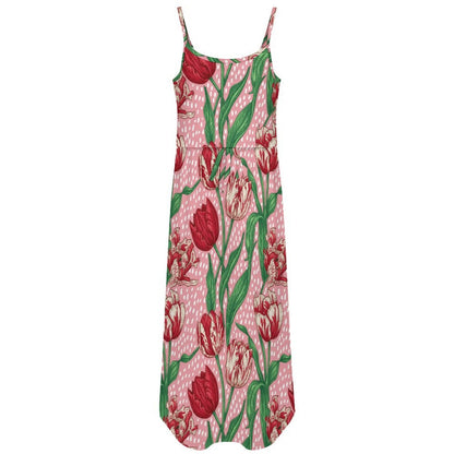 Abito Lungo Personalizzato con Spalline Sottili | Vestito Maxi con Spacco Laterale