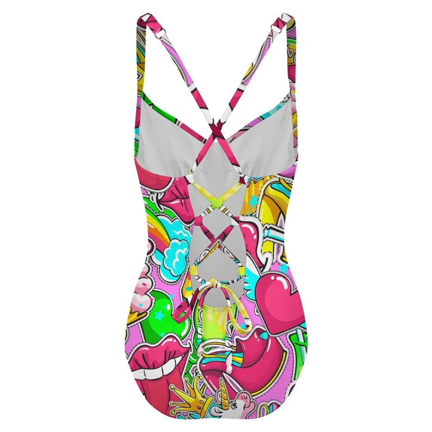 Costume intero donna personalizzabile con spalline regolabili e coppe rimovibili