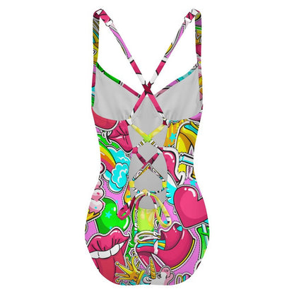 Costume intero donna personalizzabile con spalline regolabili e coppe rimovibili