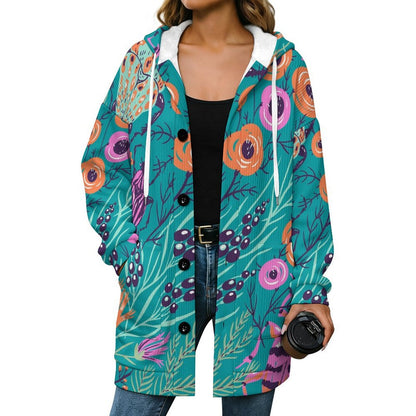 Cappotto Donna con Cappuccio in Pile Foderato Personalizzabile Lunghezza Midi