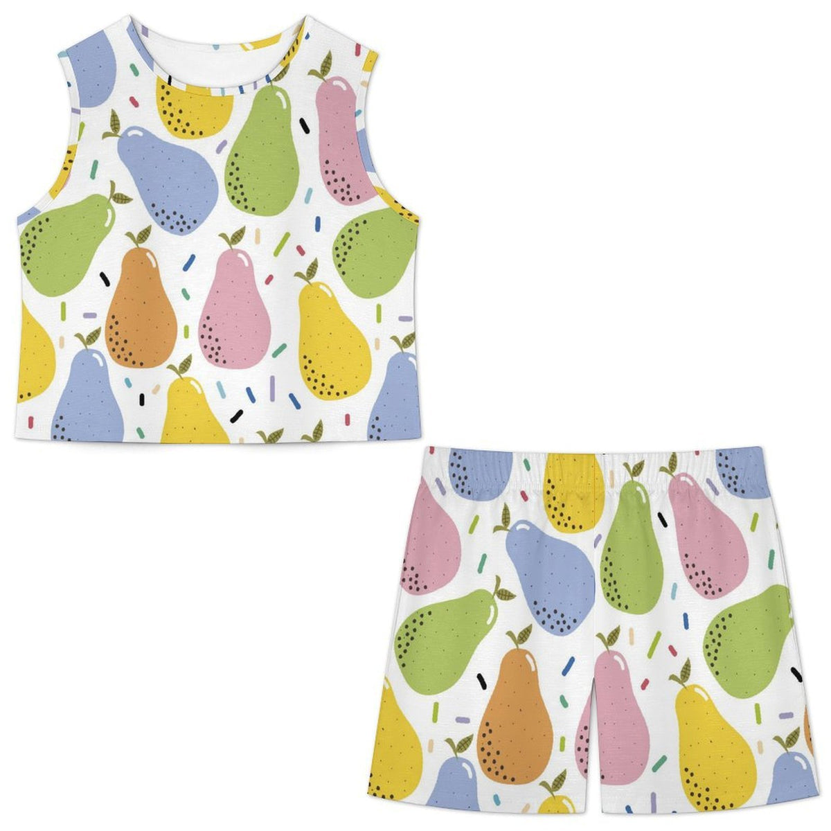 Completo Pigiama Donna Estivo Effetto Lino Top Smanicato e Pantaloncini con Tasche