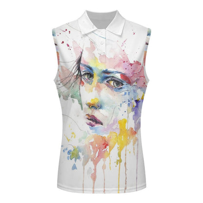 Polo Donna Senza Maniche Personalizzata | Tessuto Traspirante