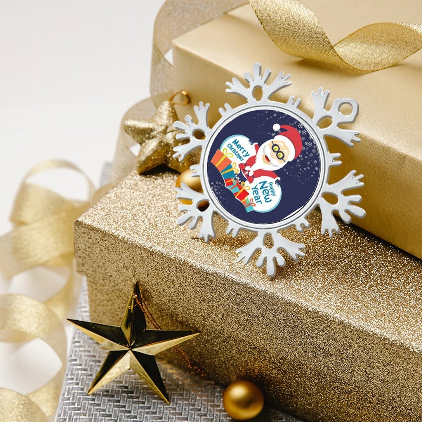 Fiocco di Neve in Metallo Personalizzato | Il Tuo Cimelio di Natale