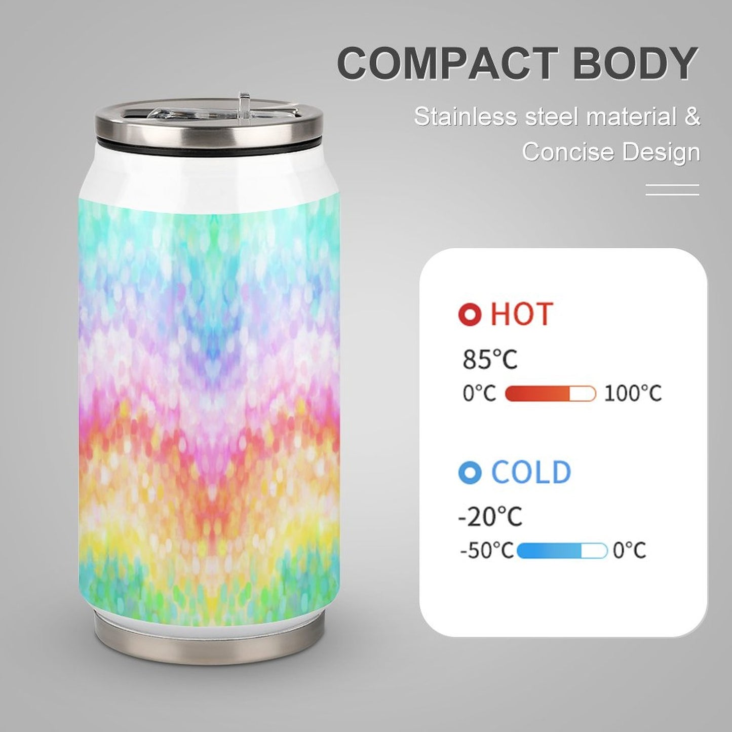 Bicchiere Termico Personalizzato | Tumbler Acciaio Inox con Cannuccia
