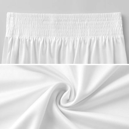 Gonna lunga donna elastica a vita alta in milk silk con stampa personalizzata a trasferimento termico