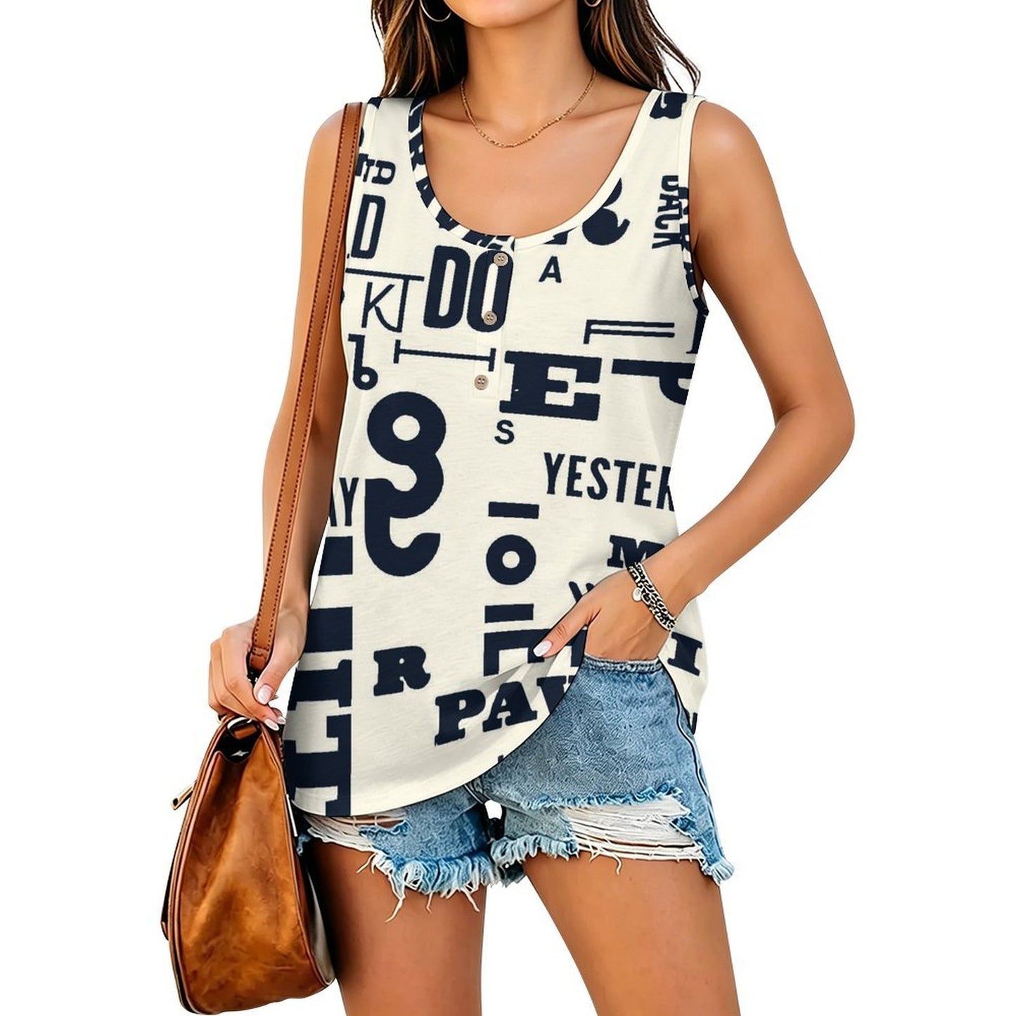 Canotta Donna Scollo Quadro con Abbottonatura Personalizzabile
