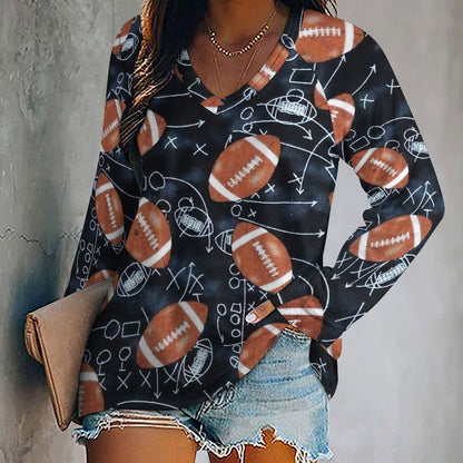 T-Shirt Oversize Donna Scollo V | Doppio Strato Anti-Piega | S-5XL