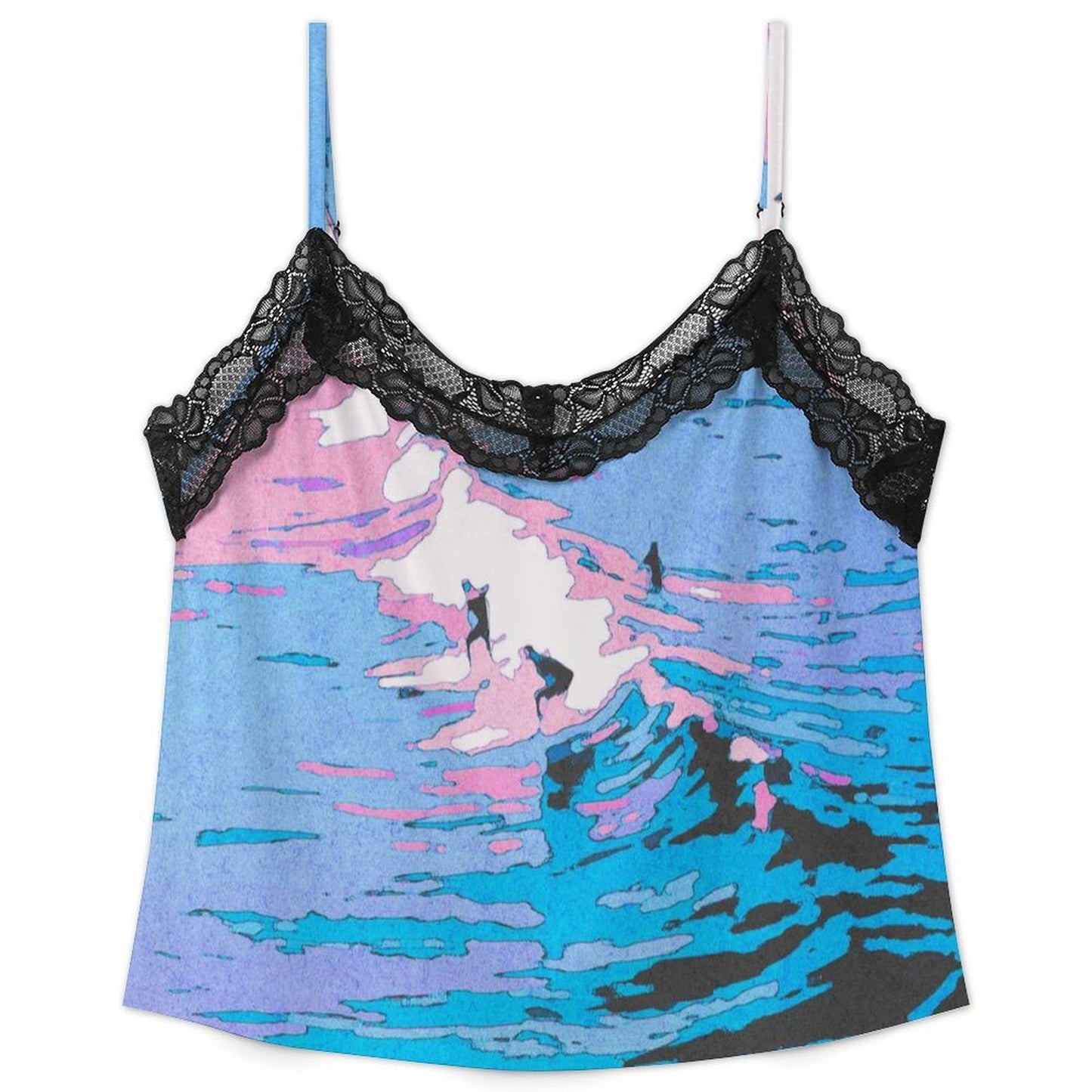 Coordinato Pigiama Donna con Pizzo Personalizzabile — Top e Shorts
