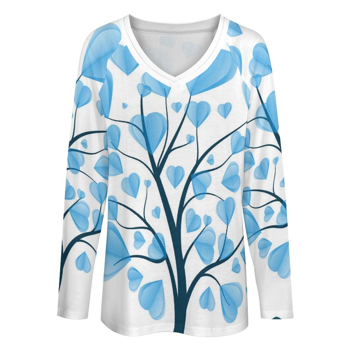-Shirt Manica Lunga Doppio Scollo V | Stampa Personalizzata | Poliestere/Spandex