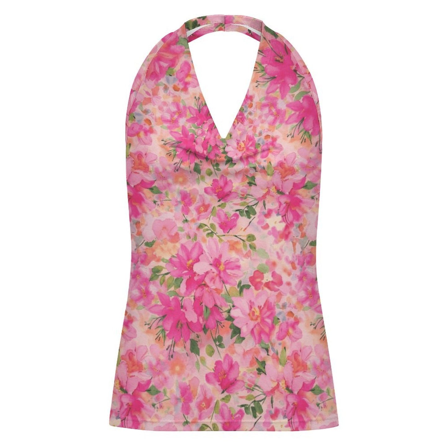 Top Halter Personalizzato da Donna | Maglia Smanicata con Scollo ad Anello