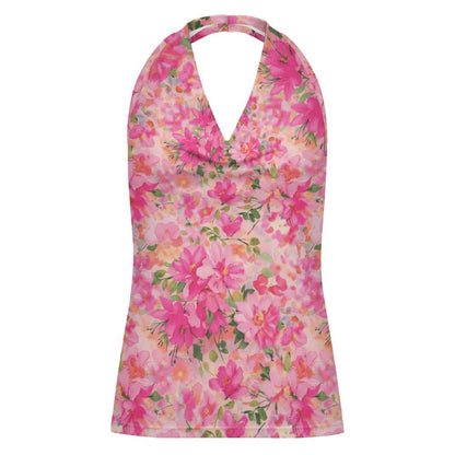 Top Halter Personalizzato da Donna | Maglia Smanicata con Scollo ad Anello