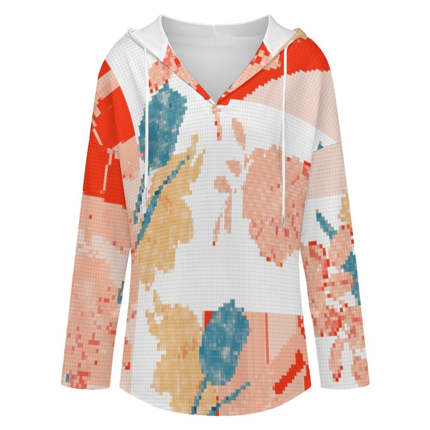 Felpa V-Neck Donna con Cappuccio Personalizzata | Stampa Unica