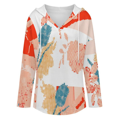 Felpa V-Neck Donna con Cappuccio Personalizzata | Stampa Unica